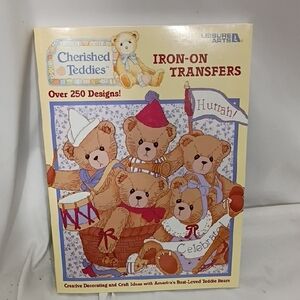 EUC Cherished Teddies Iron-On Transfers Paperback Needlework 1998 Craft Book